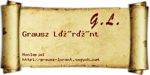 Grausz Lóránt névjegykártya